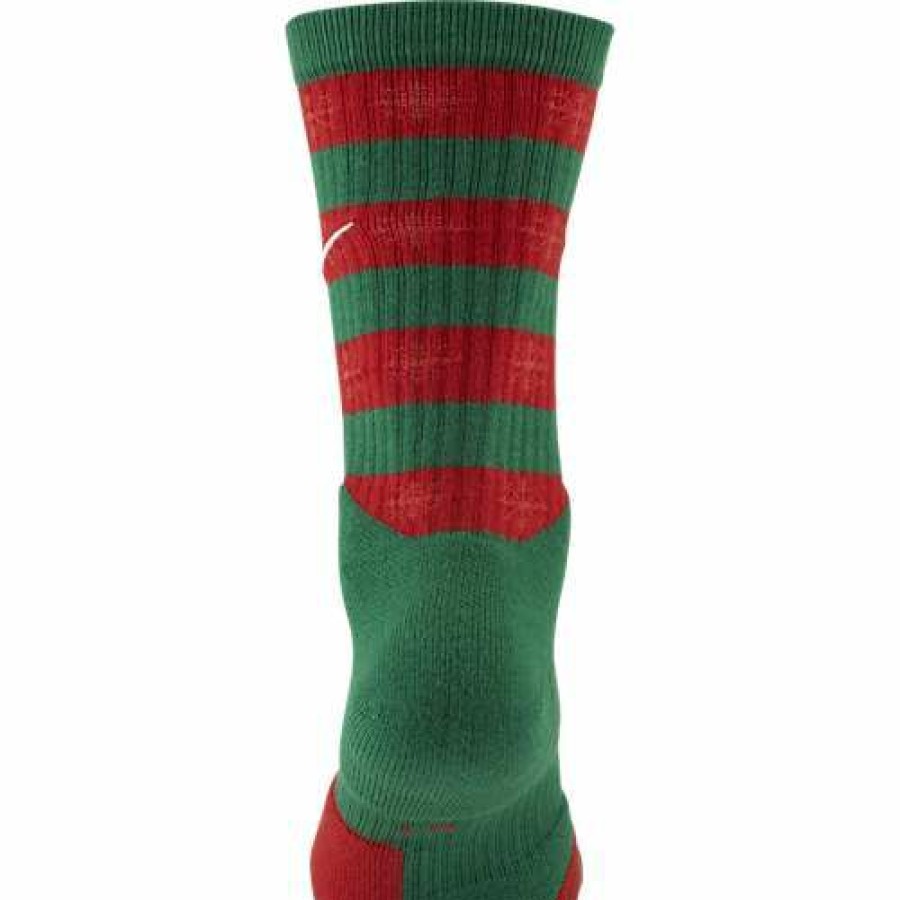 Clothing * | Adult Nike Elite Xmas Crew Socks Clover/University Red/Whit