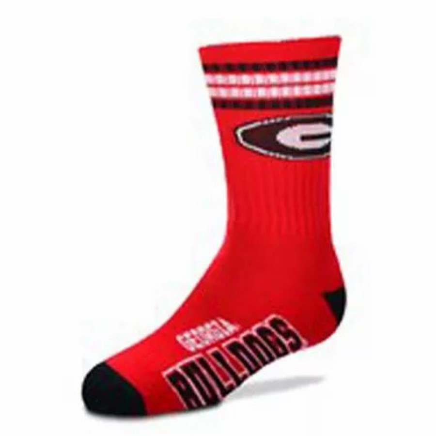 College * | For Bare Feet Kids' Georgia Bulldogs 4 Stripe Deuce Socks