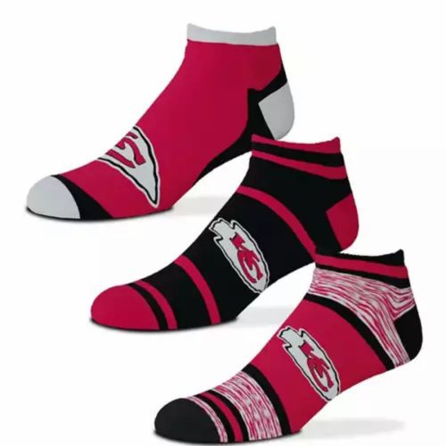 Nfl * | For Bare Feet Kansas City Chiefs 3Pk Flash Socks