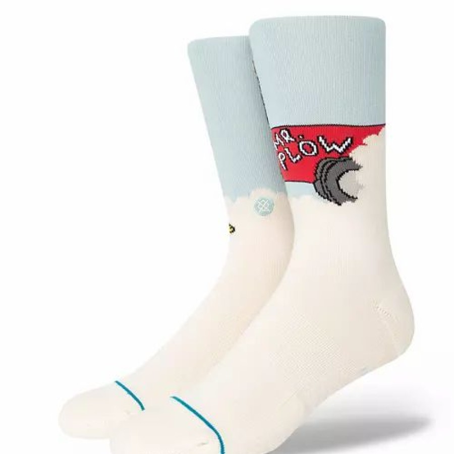 Clothing * | Men'S Stance Mr Plow Crew Socks Light Blue