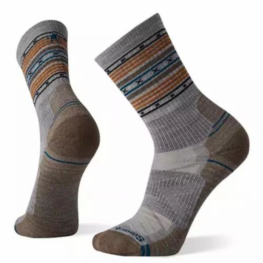 Clothing * | Men'S Smartwool Hike Light Cushion Spiked Stripe Crew Socks