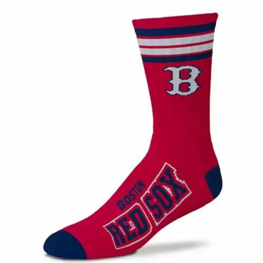 Mlb * | For Bare Feet Kid'S Boston Red Sox 4 Stripe Deuce Socks