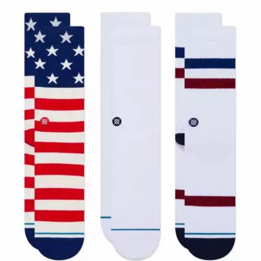 Clothing * | Adult Stance Americana 3 Pack Crew Socks Multi