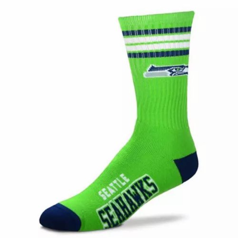 Nfl * | For Bare Feet Seattle Seahawks 4 Stripe Deuce Socks