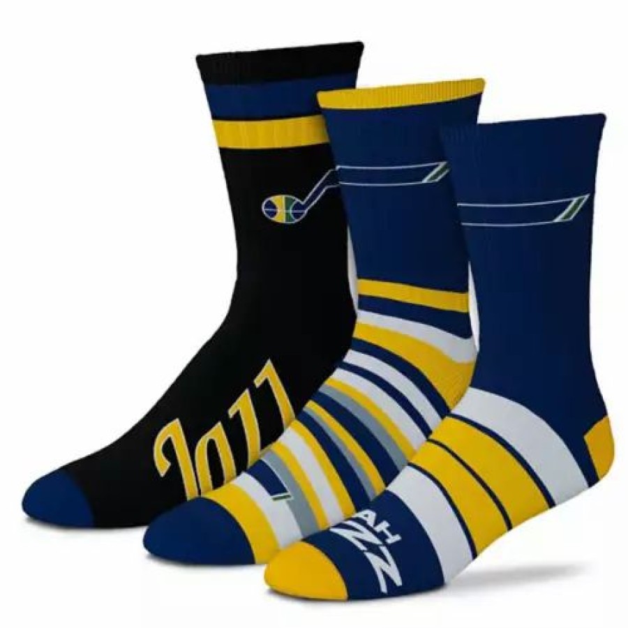 Nba * | For Bare Feet Utah Jazz 3Pk Team Batch Socks