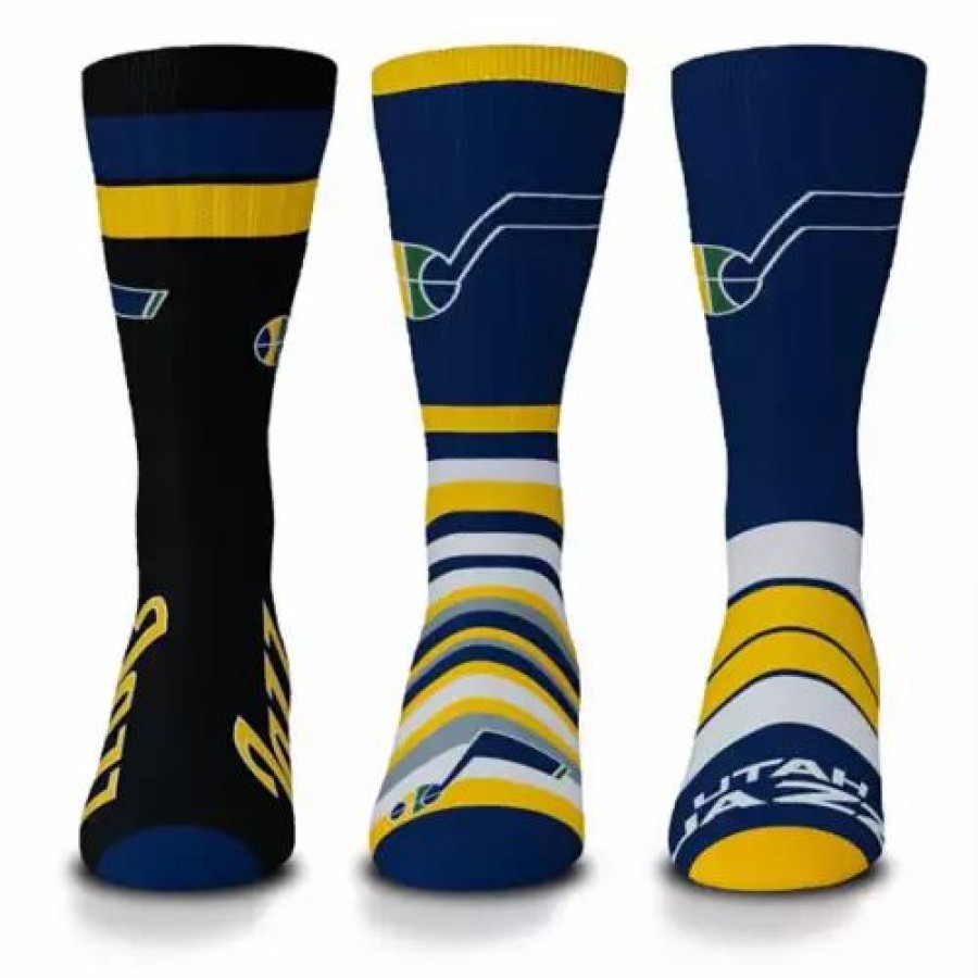 Nba * | For Bare Feet Utah Jazz 3Pk Team Batch Socks