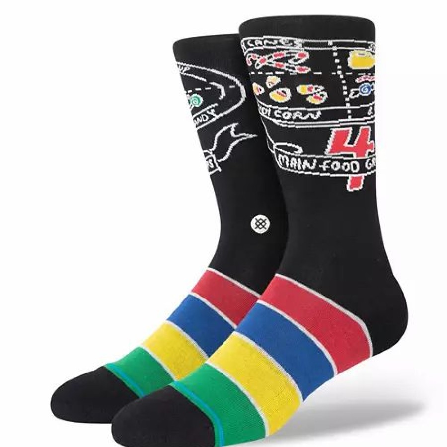 Clothing * | Men'S Stance Food Groups Crew Socks Black