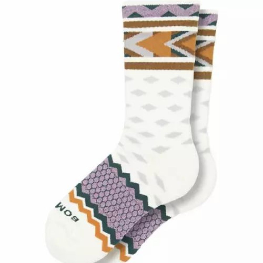 Clothing * | Women'S Bombas Marl Fair Isle Crew Socks White/Purple