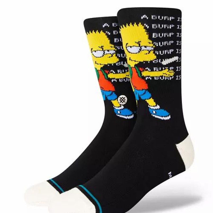 Clothing * | Men'S Stance Troubled Crew Socks Black