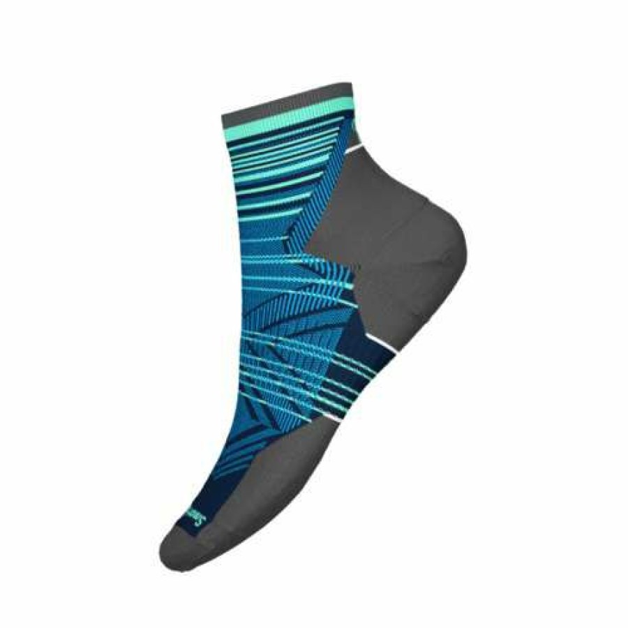 Clothing * | Men'S Smartwool Run Targeted Cushion Pattern Ankle Socks Deep Navy