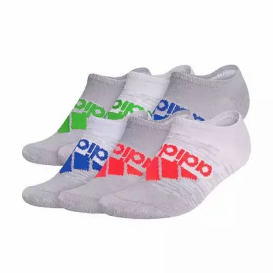 Clothing * | Adult Adidas Superlite Badge Of Sport 6 Pack Ankle Socks Grey Heather