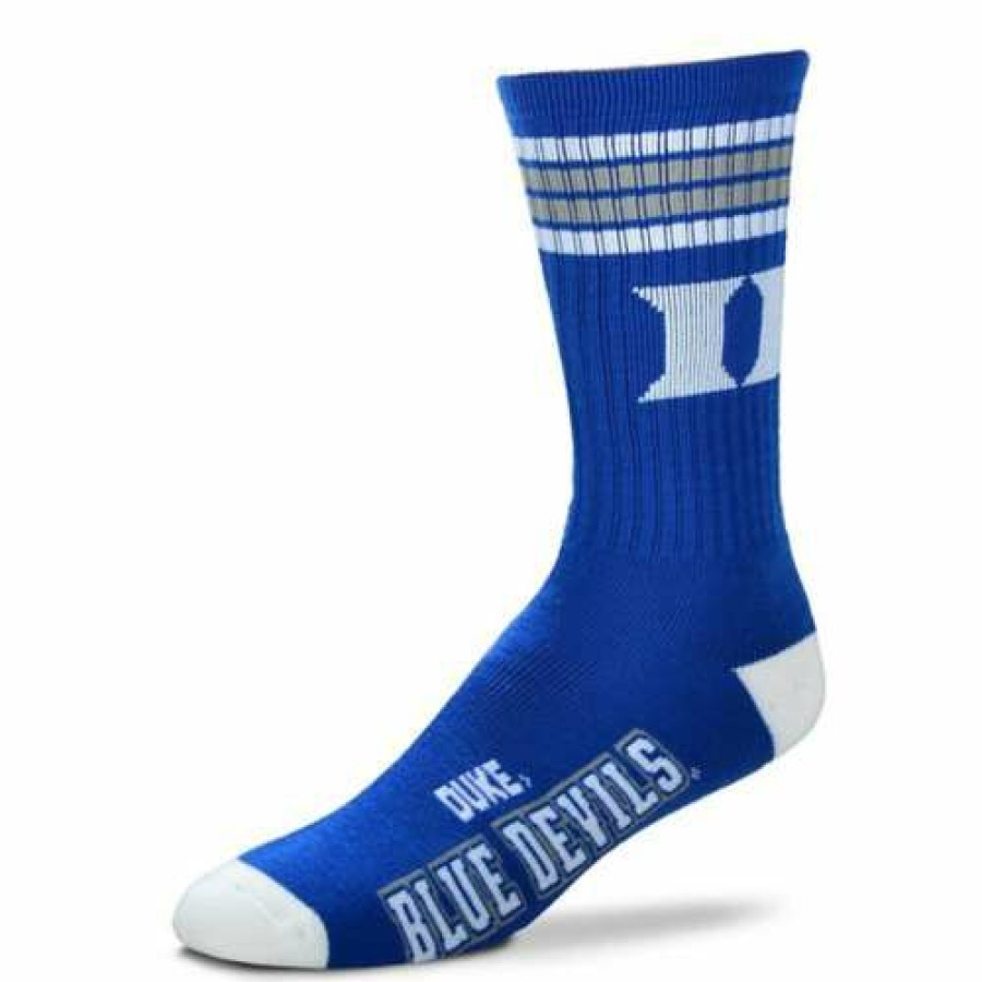 College * | For Bare Feet Duke Devils 4 Stripe Deuce Crew Socks Blue